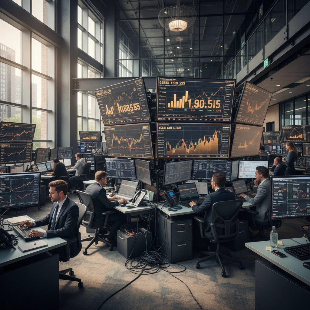 Ảnh thị trường tài chính hiển thị giá vàng