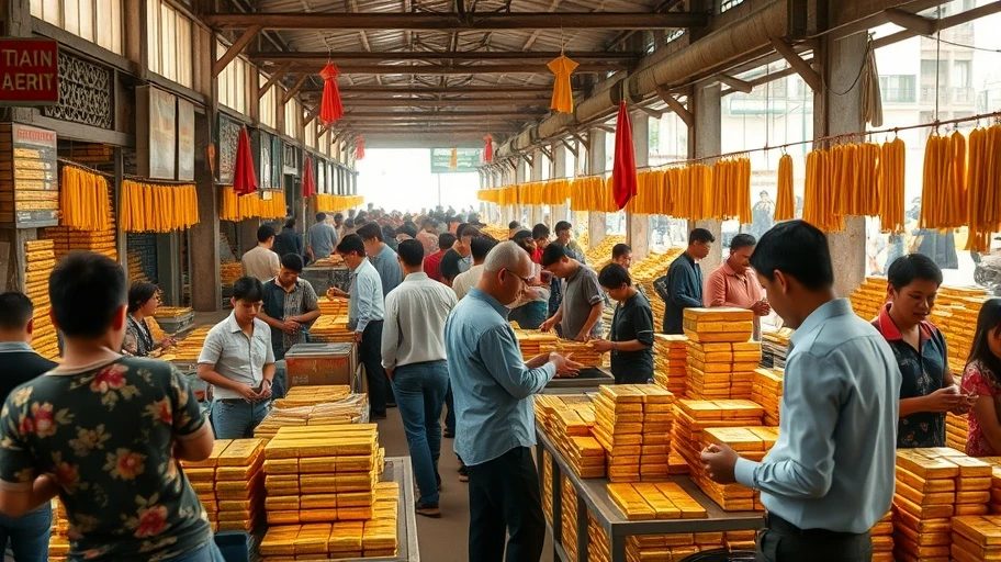 Ảnh thị trường vàng 9999 tại Việt Nam