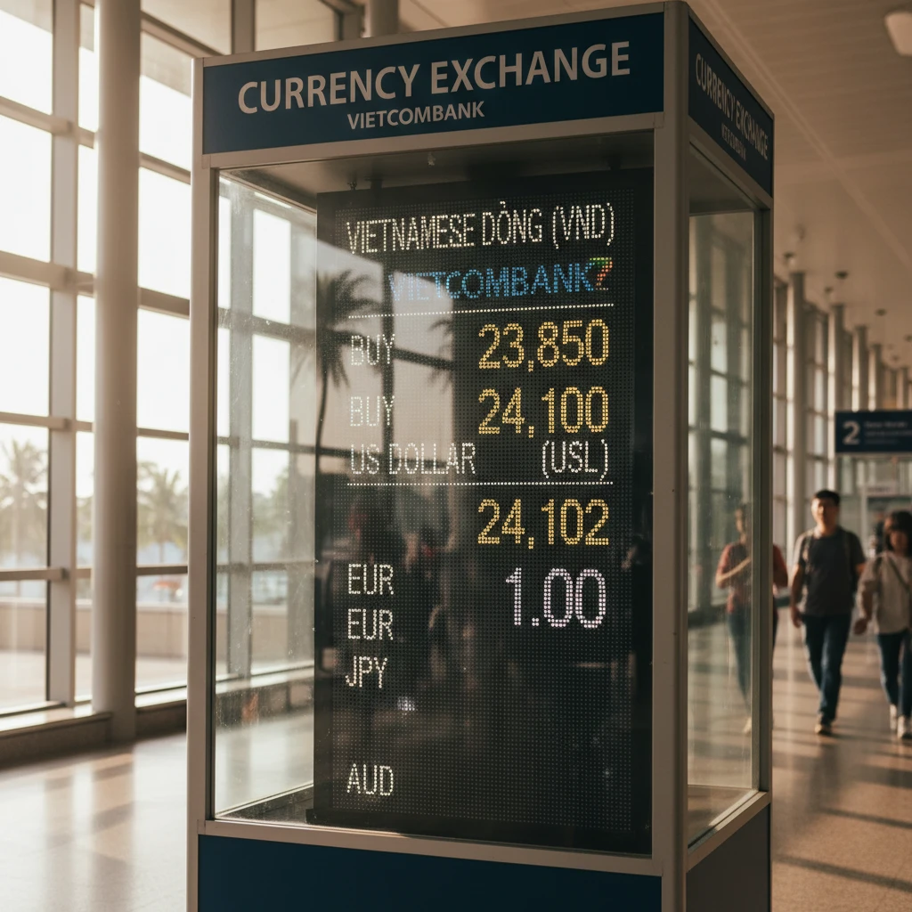 Bảng tỷ giá hối đoái giữa Việt Nam và Mỹ.