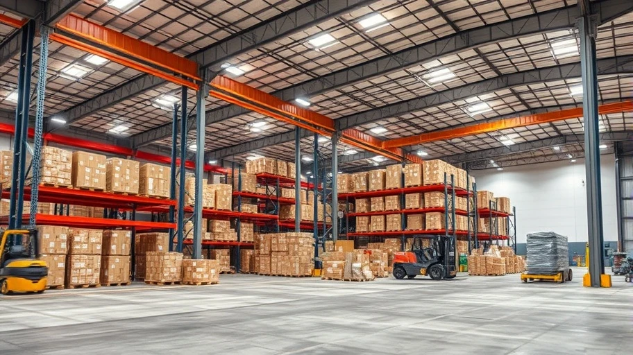 cảnh nhà kho và trung tâm phân phối trong khu công nghiệp tại Việt Nam