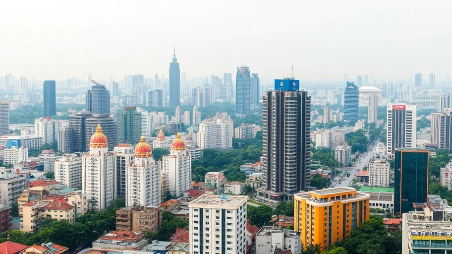 Cảnh thành phố TP.HCM với các tòa nhà cao tầng