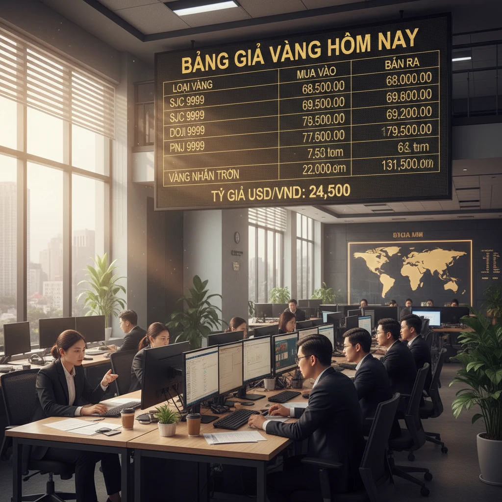 Cập nhật giá vàng niêm yết.