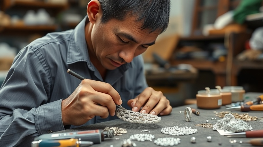 Chế tác trang sức vàng trắng công phu tại Việt Nam.