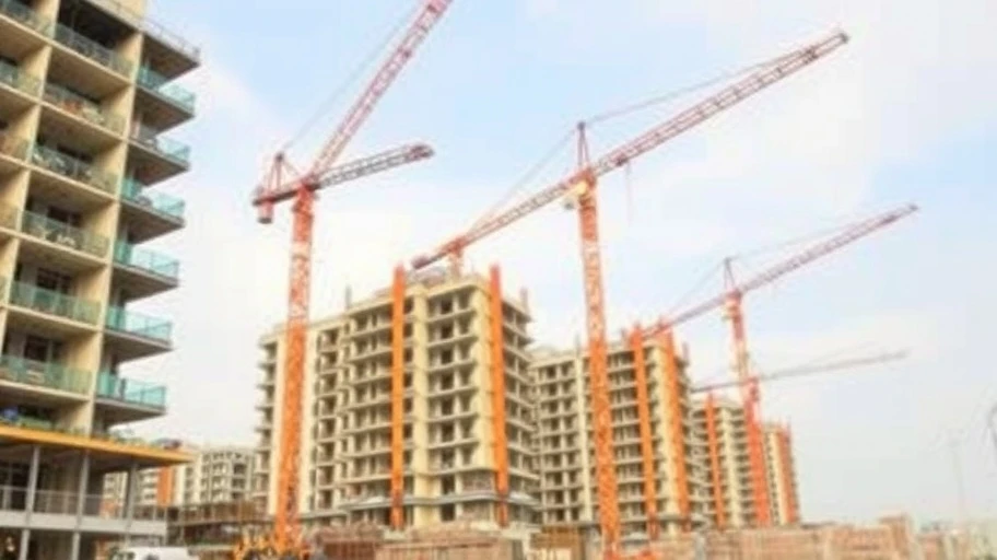 Công trường xây dựng bất động sản tại Khánh Hòa