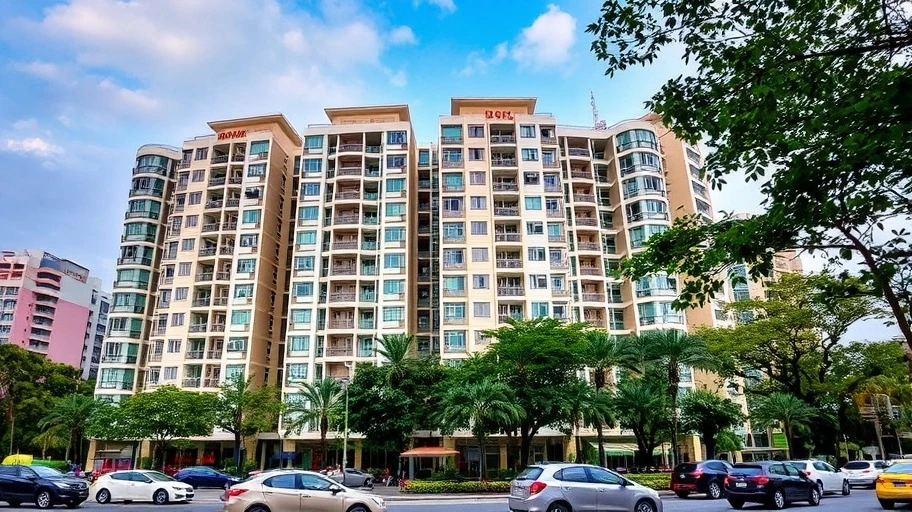 Đường phố TP.HCM với các tòa nhà chung cư sang trọng.