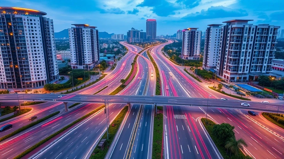 Hình ảnh đô thị hóa và cơ sở hạ tầng