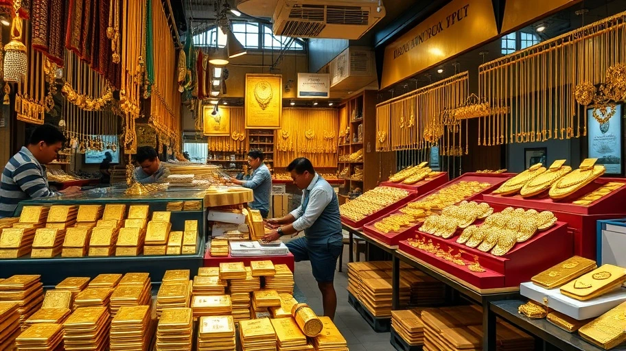 Hình ảnh giá vàng quốc bảo tại thị trường Việt Nam