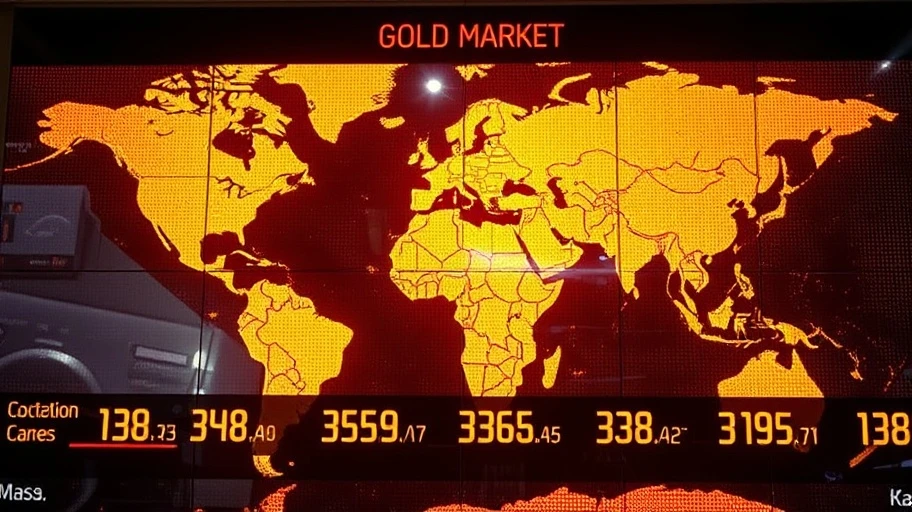 Hình ảnh giá vàng thế giới trên bảng ticker
