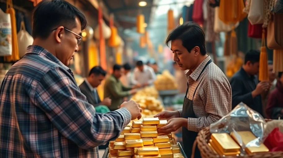 Hình ảnh giao dịch vàng miếng DOJI