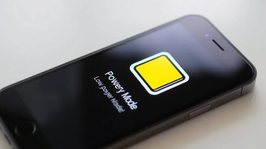 Hình ảnh pin vàng trên iPhone khi chế độ tiết kiệm năng lượng được kích hoạt.