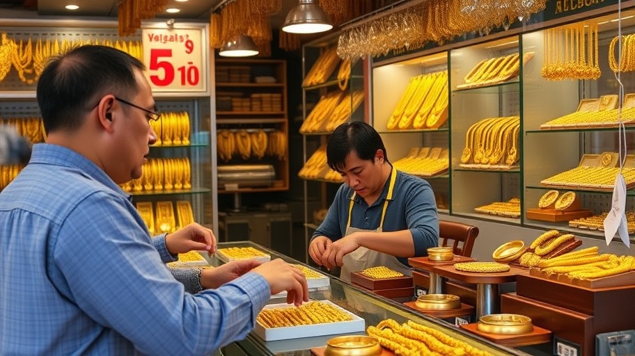 Khách hàng mua vàng tại cửa hàng Việt Nam