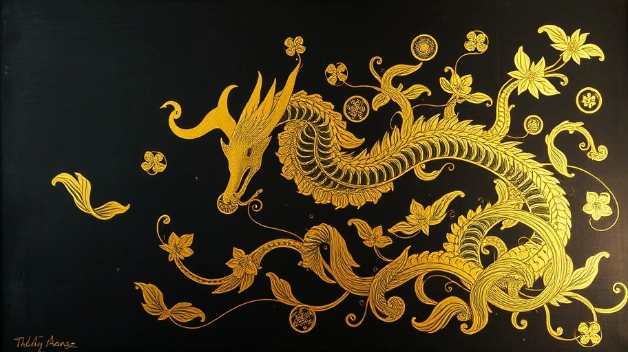 Nghệ thuật thủ công mỹ nghệ với vàng lá Kim Thành