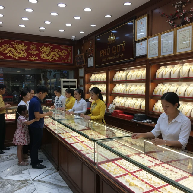 Nội thất cửa hàng vàng uy tín
