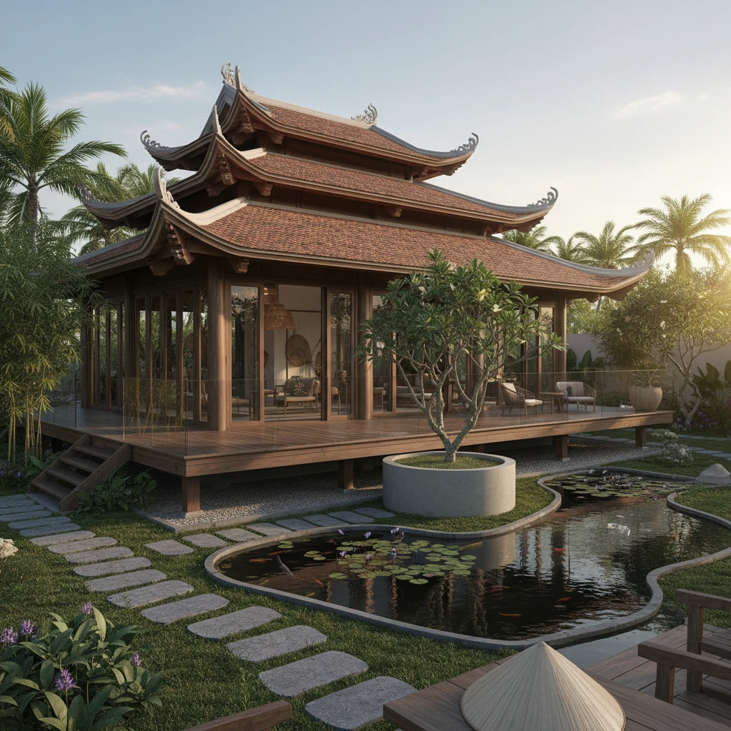 Thiết kế nhà vườn Sóc Trăng hiện đại và truyền thống.