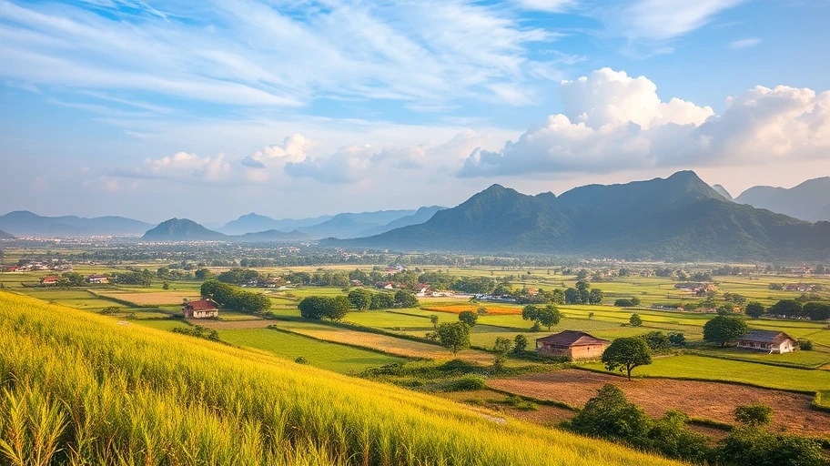 Vùng đất nông thôn với dự án bất động sản